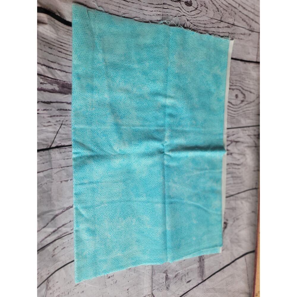 Blue Geometry Shape Flannel Fabric Remnant Piece 15"x42"